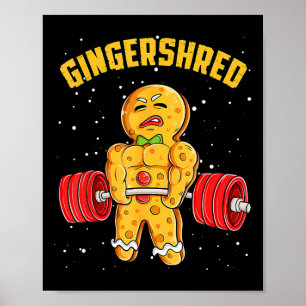 Poster Gingersher Funny Gingerbread Homme Gym Bodybuildin