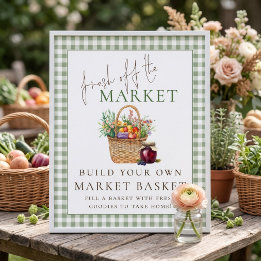 Poster Gingham Frais du Panneau du Marché Cadeaux de Mari