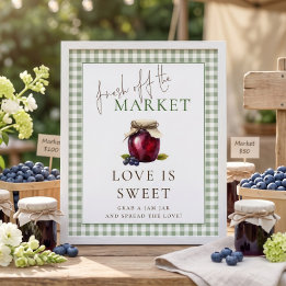 Poster Gingham Marché L'amour est doux Signe Enterrement