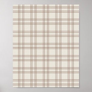 Poster Gingham marron et crème