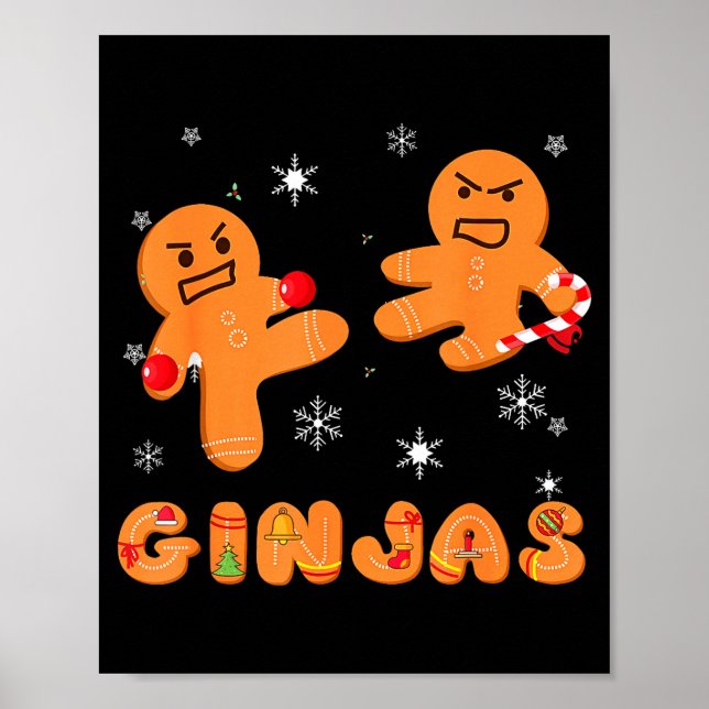 Poster Ginjas Gingerbread Ninjas Funny Ugly Christmas  (Devant)