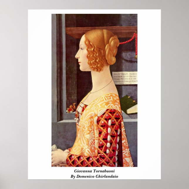 Poster Giovanna Tornabuoni Par Domenico Ghirlandaio (Devant)