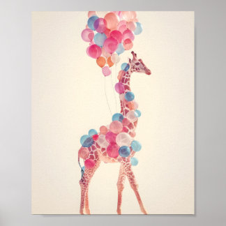Poster Girafe avec ballons 🎈