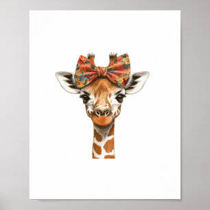 Poster Girafe Boho Fleur Sauvage Coquette Maman Mères D