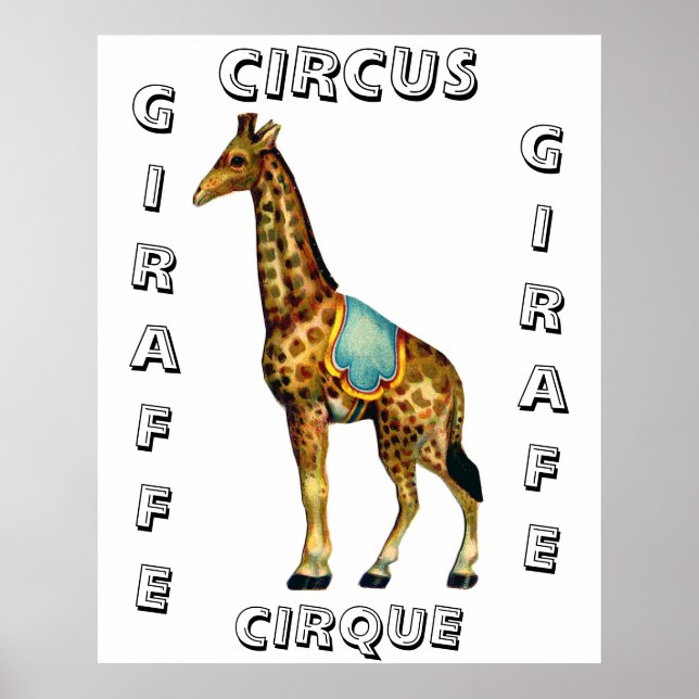 Poster girafe du cirque vintage (Devant)