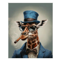 Girafe en haut-de-forme et veste