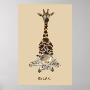 Poster Girafe méditante