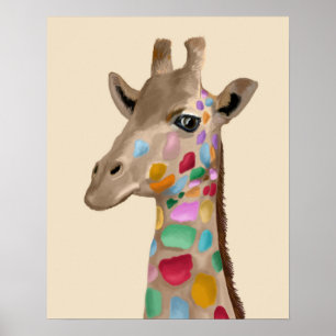 Poster Girafe multicolore