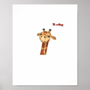 Poster girafe visage fronçant les sourcils en colère emoj