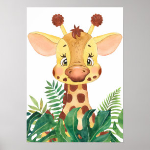 Poster Giraffe Calf, Baby Jungle Animals, Safari Animal