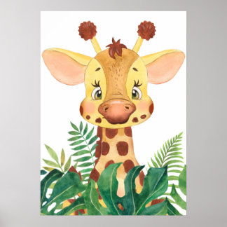 Poster Giraffe Calf, Baby Jungle Animaux, Safari Animal