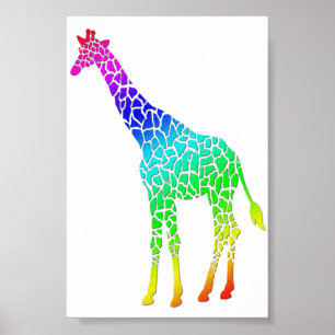 Poster Giraffe colorée