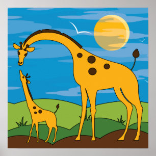Poster Giraffe dans la salle des enfants sauvages Décor P