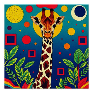 Poster Giraffe dans le feuillage