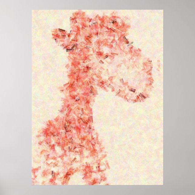 Poster Giraffe d'art orange (Devant)