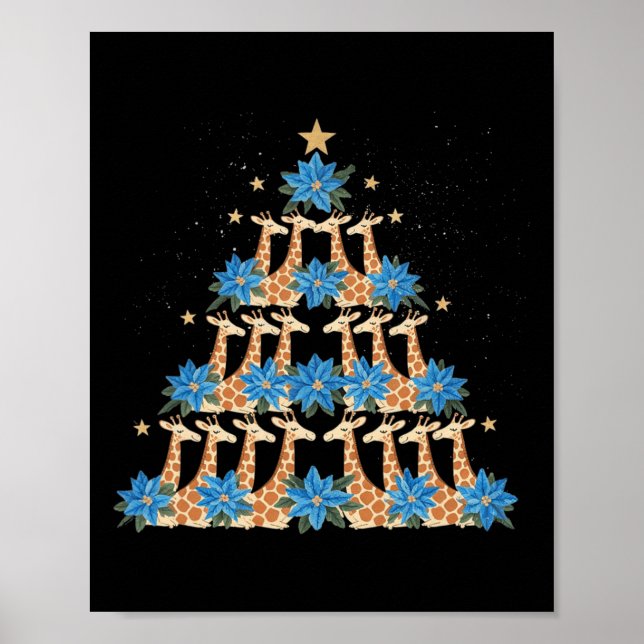 Poster Giraffe de Noël Amateurs de girafe Noël Noël Ho (Devant)