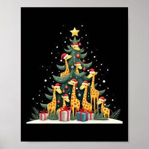Poster Giraffe de Noël Amateurs de girafe Noël Noël Ho