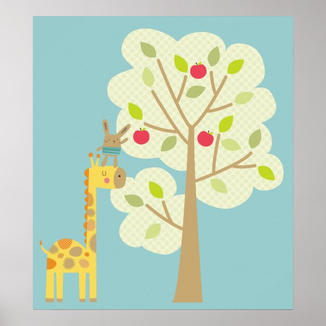 Poster Giraffe et Lapin (Devant)