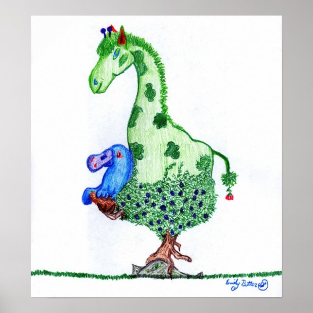Poster Giraffe et Platypus (Devant)