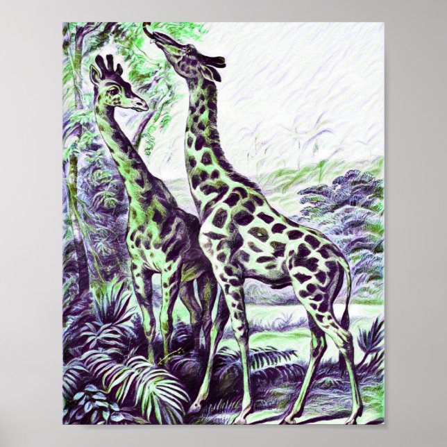 Poster Giraffe forestière (Devant)