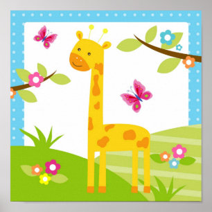 Poster Giraffe Jungle Animal Nursery Mur Art Imprimer