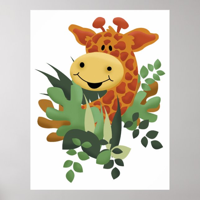 Poster Giraffe Jungle Safari Art Imprimer (Devant)