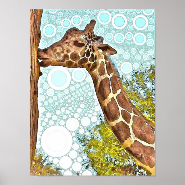 Poster Giraffe Kiss (Devant)