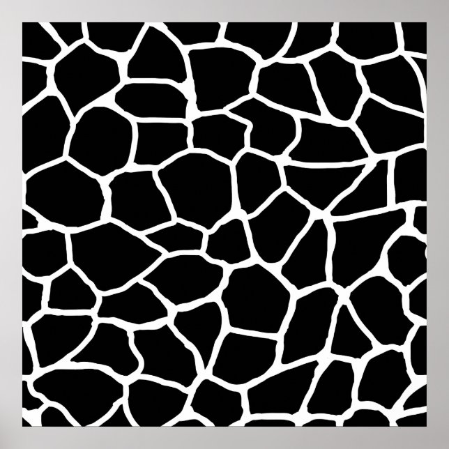 Poster Giraffe noire et blanche Imprimer Motif animal (Devant)