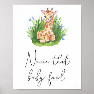 Poster Giraffe - Nom de ce jeu de nourriture pour bébé