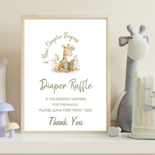 Poster Giraffe Un nouveau chapitre commence diaper Raffle