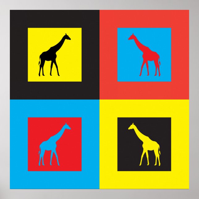 Poster Giraffes colorées (Devant)