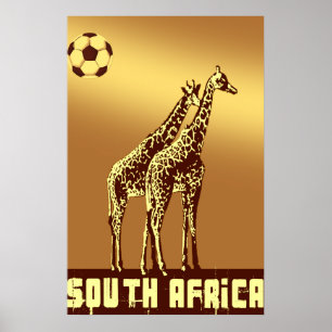 Poster Giraffes Coucher de soleil Afrique du Sud World So