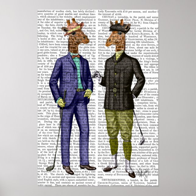 Poster Giraffes de golf (Devant)