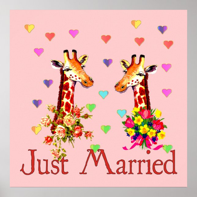 Poster Giraffes mariages (Devant)