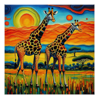 Giraffes sur la Savannah