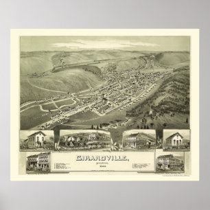 Poster Girardville, PA Carte panoramique - 1889