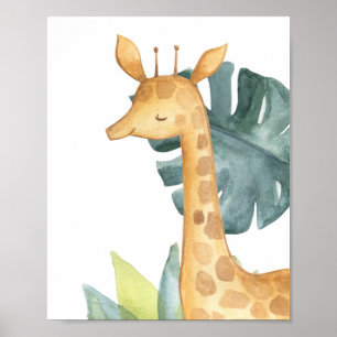 Poster Girffe Safari Jungle Baby Nursery Imprimer