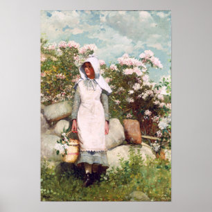 Poster Girl and Laurel, 1879 par Winslow Homer