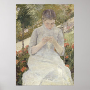 Poster Girl in the Garden par Mary Cassatt