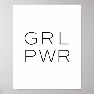 Poster Girl Power Print, GRL PWR, Feminist Print