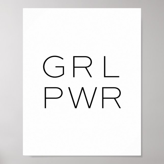 Poster Girl Power Print, GRL PWR, Feminist Print (Devant)
