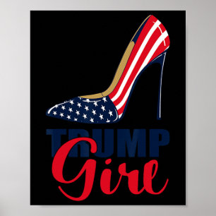 Poster Girl Stilettos High Heel drapeau américain Trump 2