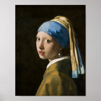 Poster Girl with a Pearl Earring by Johannes Vermeer
