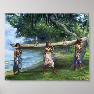 Poster 'Girls Carré a Canoe' - John LaFarge Imprimer