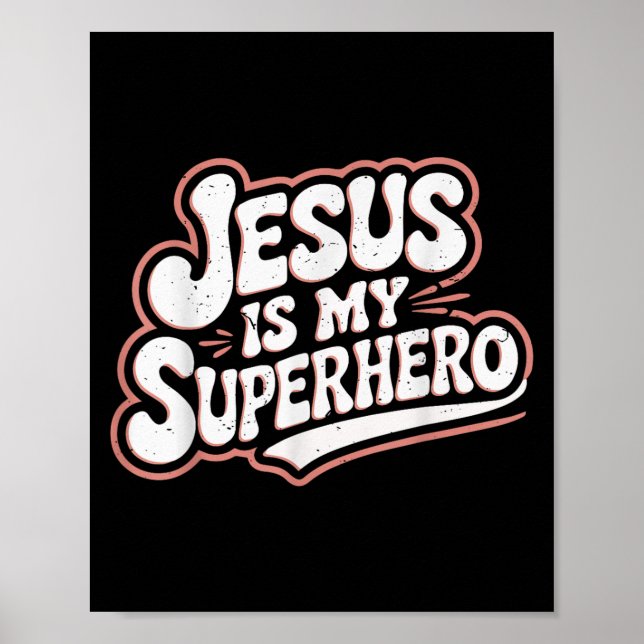 Poster Girls Jesus Is My Superhero Christian Toddler Sist (Devant)