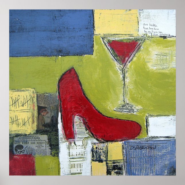 Poster Girls Love Cosmos & Red Chaussures par Dan Roberts (Devant)