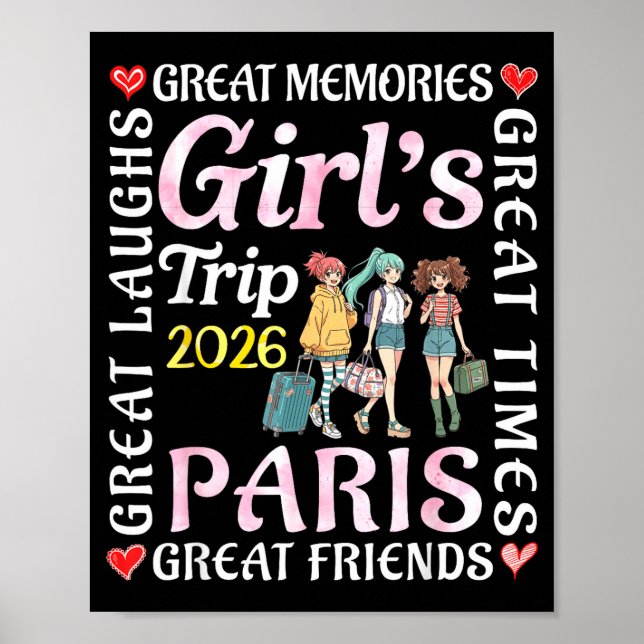 Poster Girls Trip 2026 Paris Great Friends Vacation Trave (Devant)