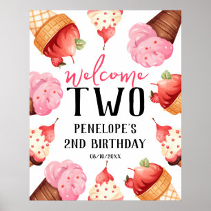 Poster Girls Two Sweet Ice Cream 2nd Birthday Welcome