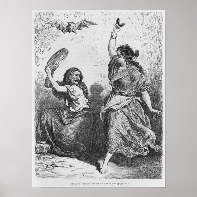 Poster Gitana de Grenade dansant le zorongo (Devant)