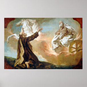 Poster Giuseppe Angeli Elijah Prise dans un chariot